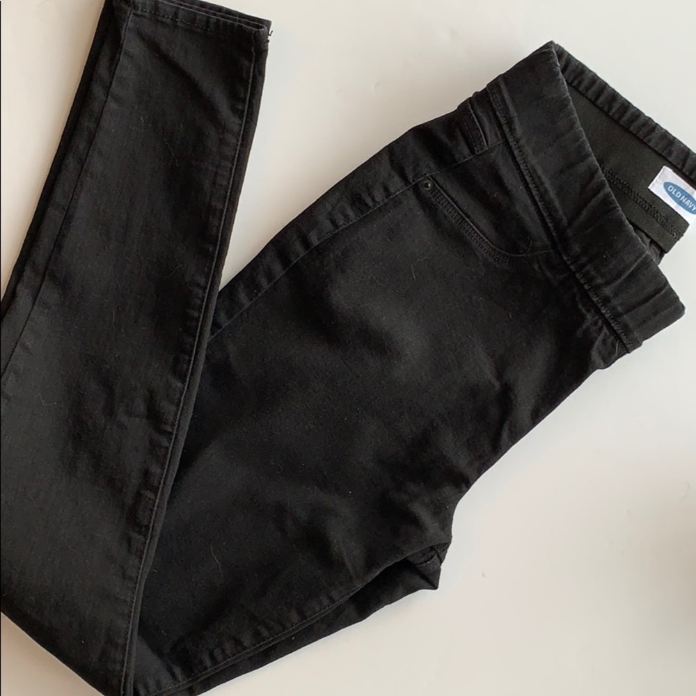 Old Navy Super Skinny Black Denim Jeans sz 10 TALL